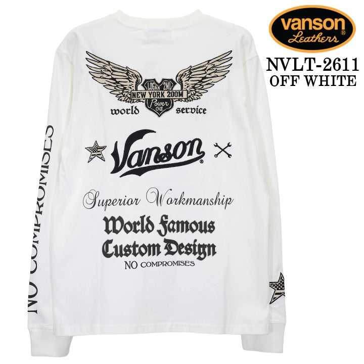 VANSON TEE L/S T-SHIRT バンソン 天竺 ロンT 長袖Tシャツ メンズ nvlt-2611