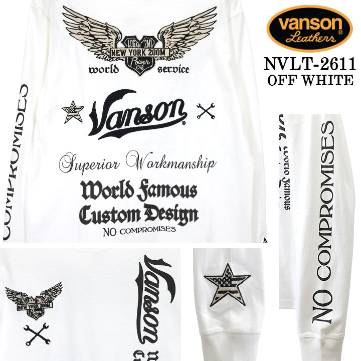 VANSON TEE L/S T-SHIRT バンソン 天竺 ロンT 長袖Tシャツ メンズ nvlt-2611