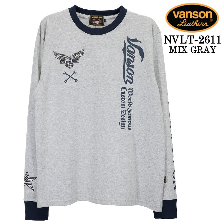 VANSON TEE L/S T-SHIRT バンソン 天竺 ロンT 長袖Tシャツ メンズ nvlt-2611