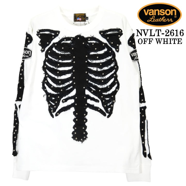 VANSON TEE L/S T-SHIRT BONE バンソン 天竺 ロンT 長袖 Tシャツ ボーン nvlt-2616