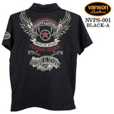 VANSON S/S POLO SHIRT STANDARD バンソン 天竺 半袖 ポロシャツ 定番 nvps-001