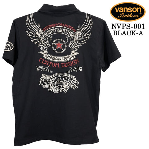 VANSON S/S POLO SHIRT STANDARD バンソン 天竺 半袖 ポロシャツ 定番 nvps-001