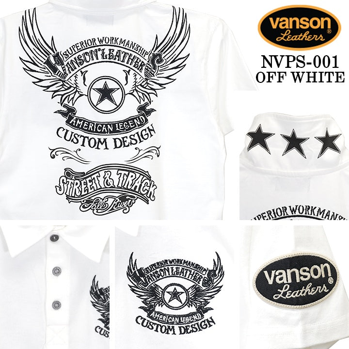 VANSON S/S POLO SHIRT STANDARD バンソン 天竺 半袖 ポロシャツ 定番 nvps-001