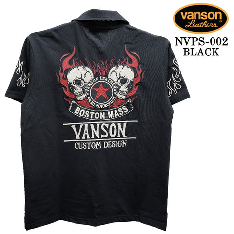 VANSON S/S POLO SHIRT STANDARD バンソン 天竺 半袖 ポロシャツ 定番 nvps-002