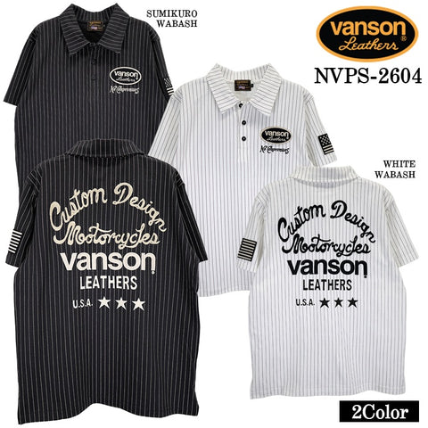 VANSON S/S POLO SHIRTバンソン 天竺 半袖 ポロシャツ nvps-2604