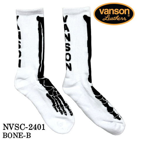 VANSON バンソン ジャカード ソックス 靴下 nvsc-2401
