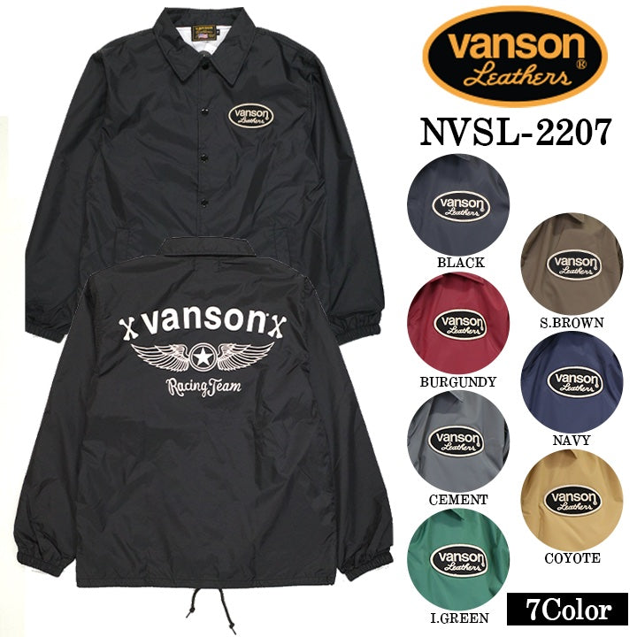 VANSON バンソン ナイロン コーチジャケット nvsl-2207