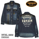 VANSON バンソン デニム 長袖シャツ メンズ nvsl-2302