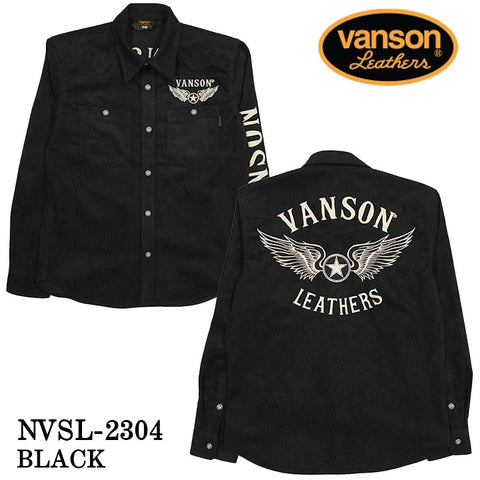 VANSON バンソン 起毛ボンディング 長袖シャツ メンズ nvsl-2304