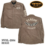 VANSON バンソン 起毛ボンディング 長袖シャツ メンズ nvsl-2304