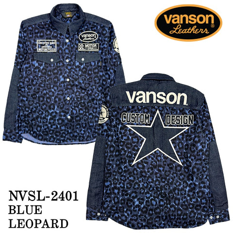 VANSON バンソン デニム 長袖シャツ メンズ nvsl-2401