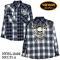 VANSON バンソン マルチカラー チェック 長袖シャツ メンズ nvsl-2402