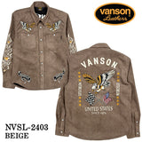 VANSON バンソン 起毛ボンディング 長袖シャツ メンズ nvsl-2403