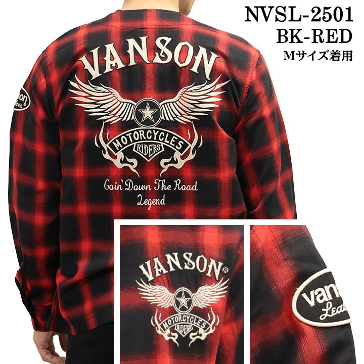 VANSON バンソン チェック柄 ZIPカーデ ジャケット nvsl-2501