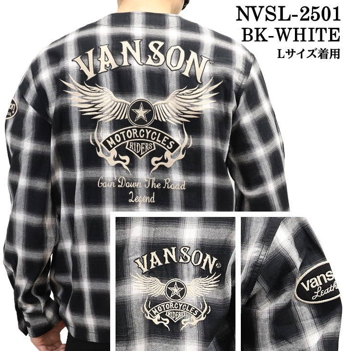 VANSON バンソン チェック柄 ZIPカーデ ジャケット nvsl-2501