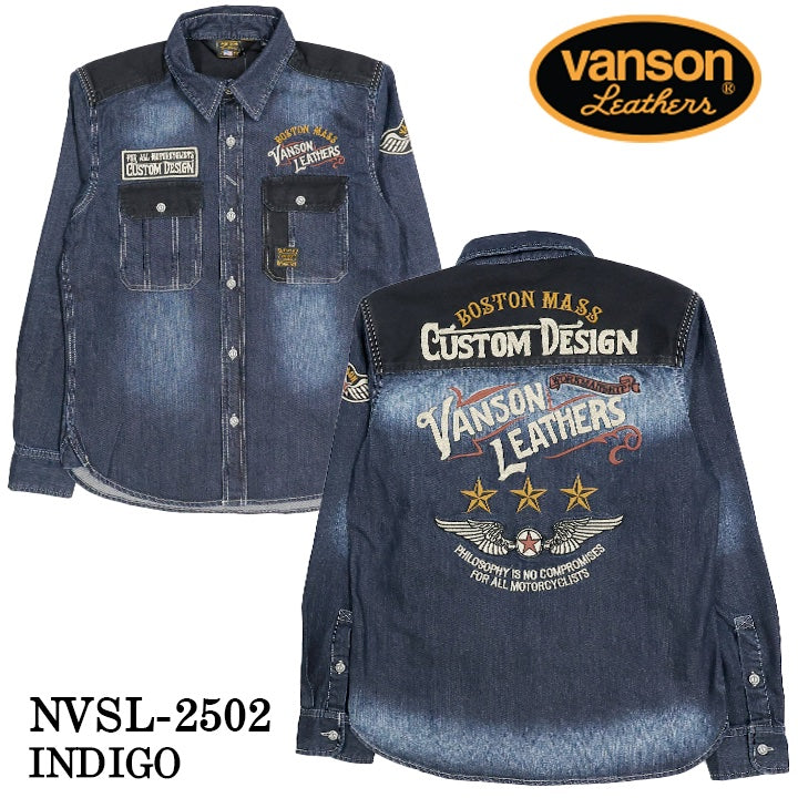 VANSON DENIM L/S SHIRT バンソン デニム 長袖シャツ nvsl-2502