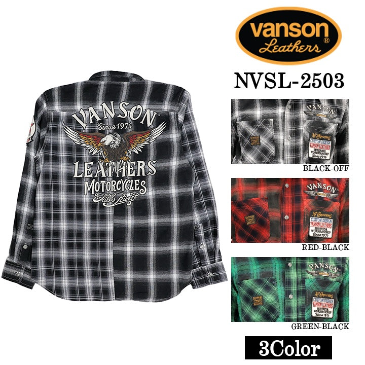 VANSON MULTI CHECK L/S SHIRT バンソン マルチカラー チェック 長袖シャツ nvsl-2503