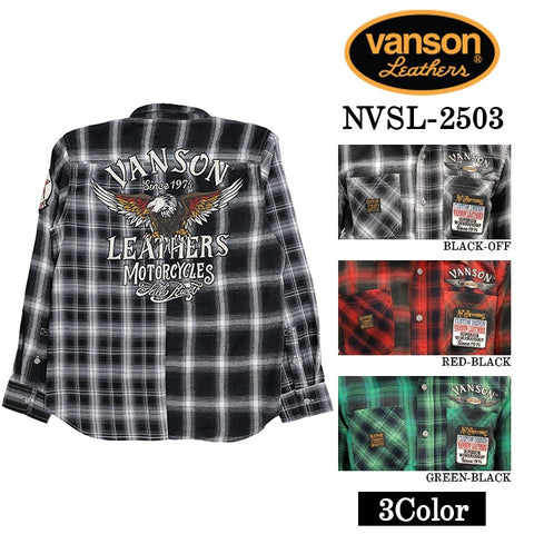 VANSON MULTI CHECK L/S SHIRT バンソン マルチカラー チェック 長袖シャツ nvsl-2503
