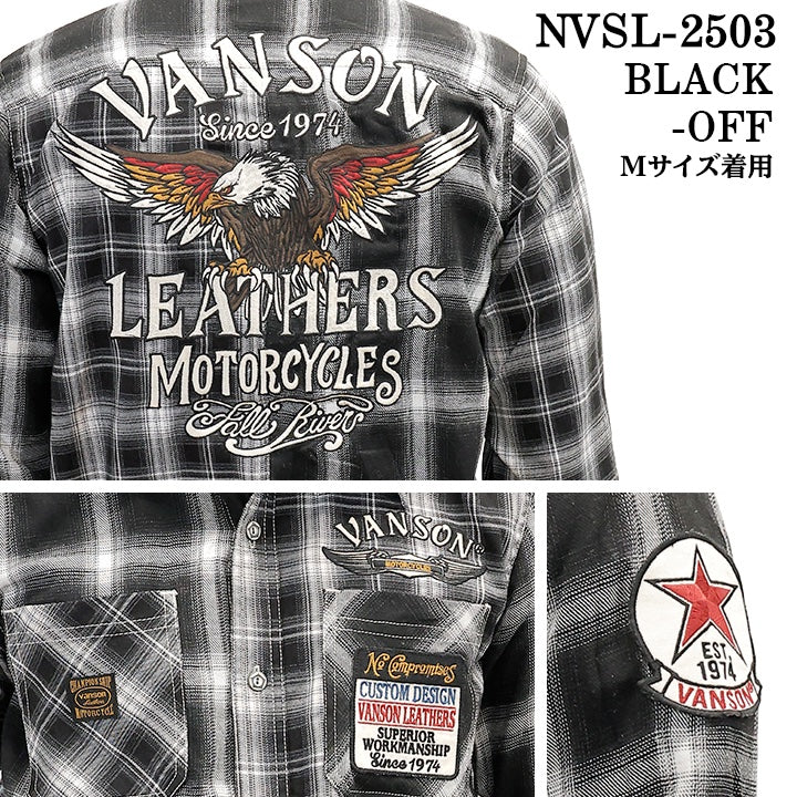 VANSON MULTI CHECK L/S SHIRT バンソン マルチカラー チェック 長袖シャツ nvsl-2503