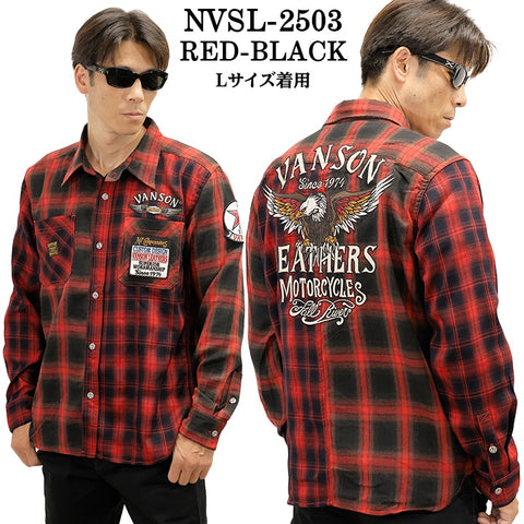 VANSON MULTI CHECK L/S SHIRT バンソン マルチカラー チェック 長袖シャツ nvsl-2503