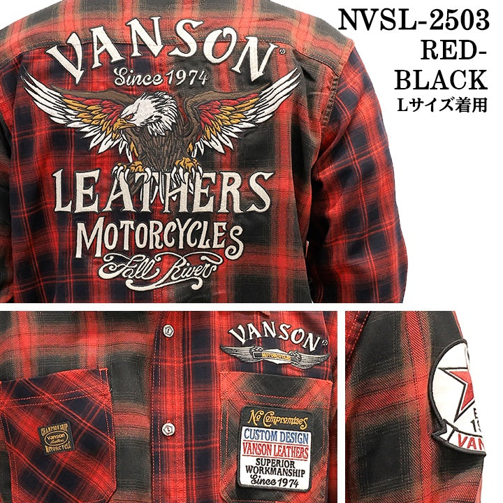 VANSON MULTI CHECK L/S SHIRT バンソン マルチカラー チェック 長袖シャツ nvsl-2503