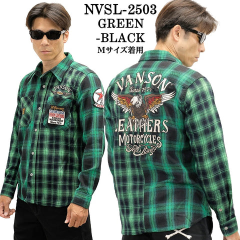 VANSON MULTI CHECK L/S SHIRT バンソン マルチカラー チェック 長袖シャツ nvsl-2503