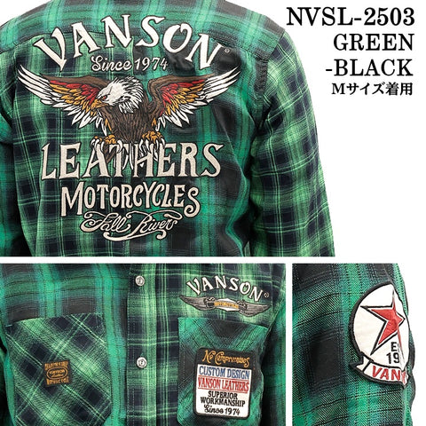 VANSON MULTI CHECK L/S SHIRT バンソン マルチカラー チェック 長袖シャツ nvsl-2503