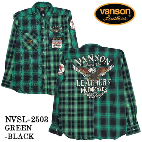 VANSON MULTI CHECK L/S SHIRT バンソン マルチカラー チェック 長袖シャツ nvsl-2503