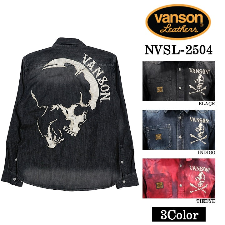 VANSON TWILL L/S SHIRT バンソン ツイル 長袖シャツ nvsl-2504