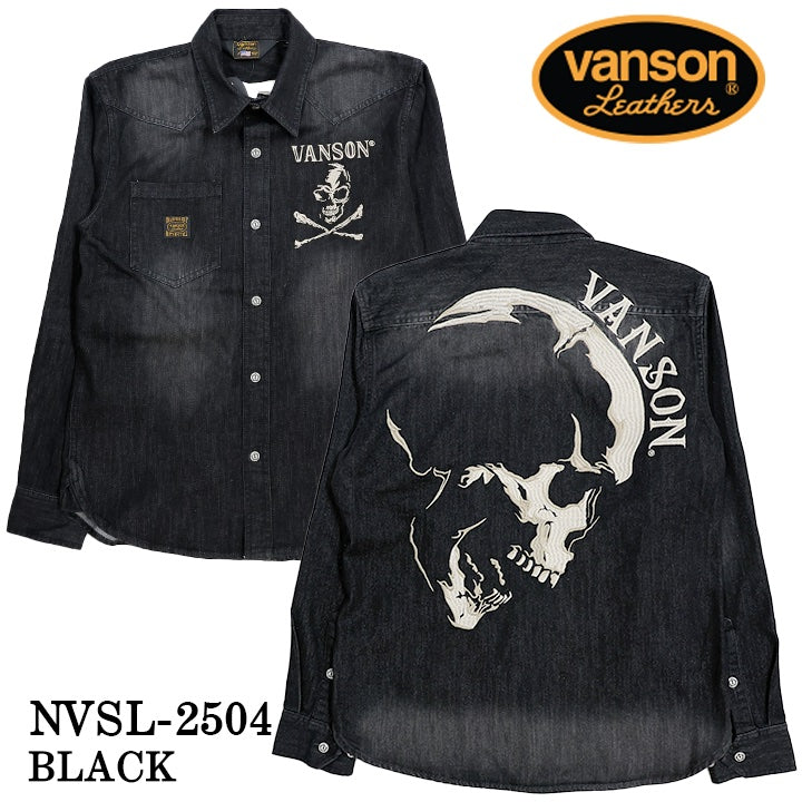 VANSON TWILL L/S SHIRT バンソン ツイル 長袖シャツ nvsl-2504