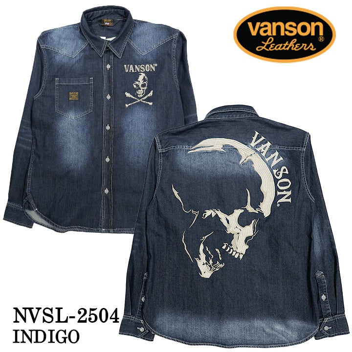VANSON TWILL L/S SHIRT バンソン ツイル 長袖シャツ nvsl-2504
