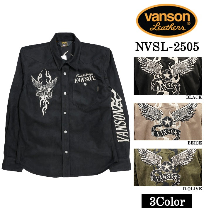VANSON BONDING L/S SHIRT バンソン ボンディング 長袖シャツ nvsl-2505
