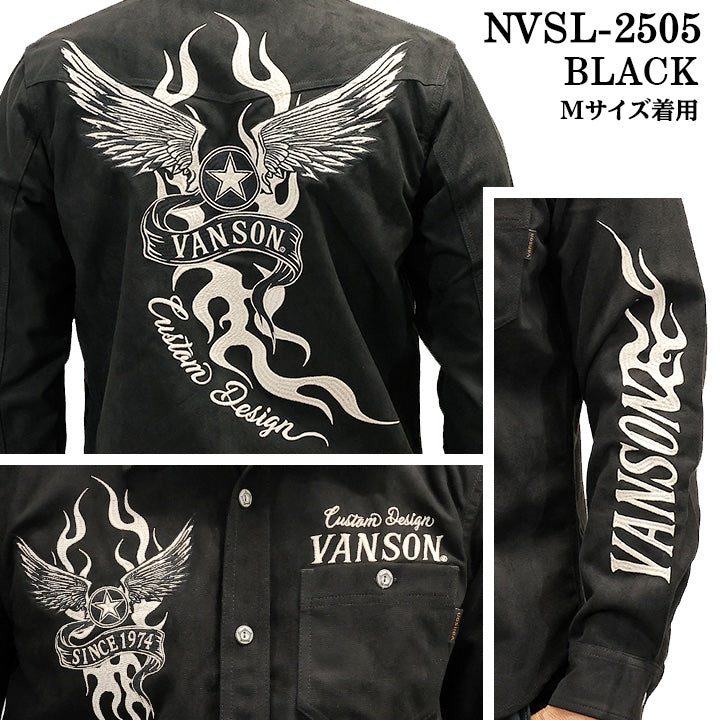 VANSON BONDING L/S SHIRT バンソン ボンディング 長袖シャツ nvsl-2505