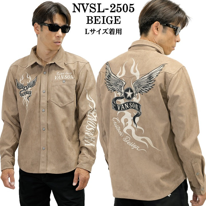 VANSON BONDING L/S SHIRT バンソン ボンディング 長袖シャツ nvsl-2505
