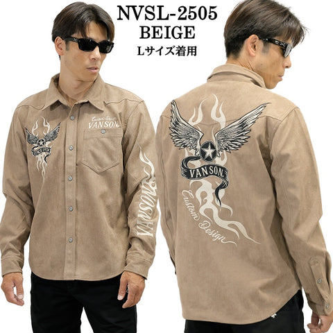 VANSON BONDING L/S SHIRT バンソン ボンディング 長袖シャツ nvsl-2505