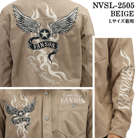 VANSON BONDING L/S SHIRT バンソン ボンディング 長袖シャツ nvsl-2505