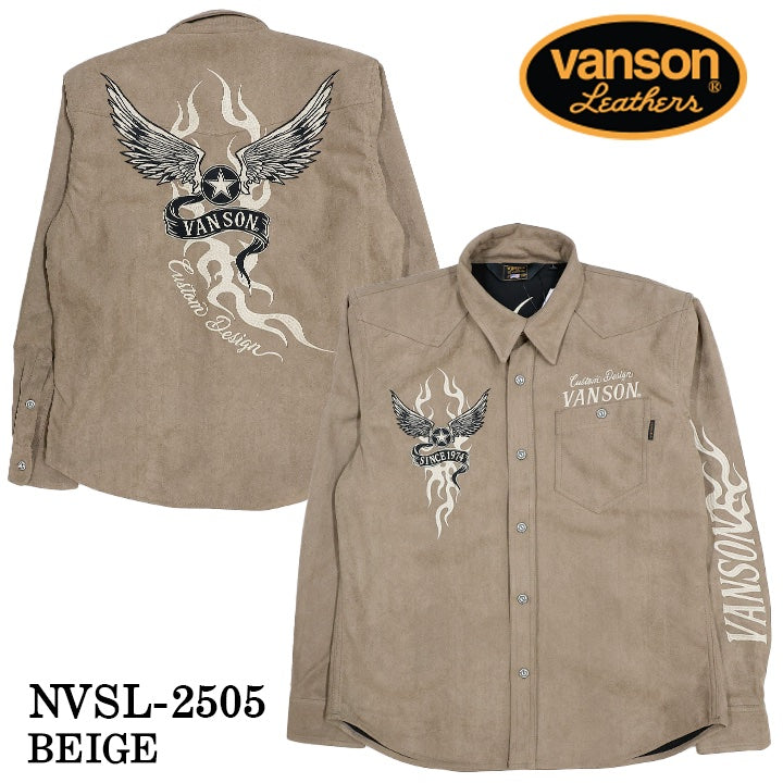 VANSON BONDING L/S SHIRT バンソン ボンディング 長袖シャツ nvsl-2505