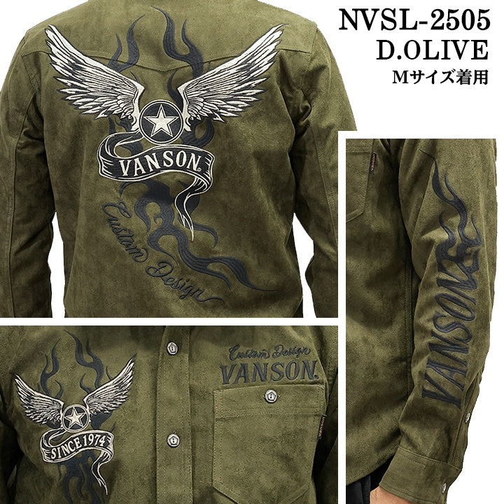 VANSON BONDING L/S SHIRT バンソン ボンディング 長袖シャツ nvsl-2505
