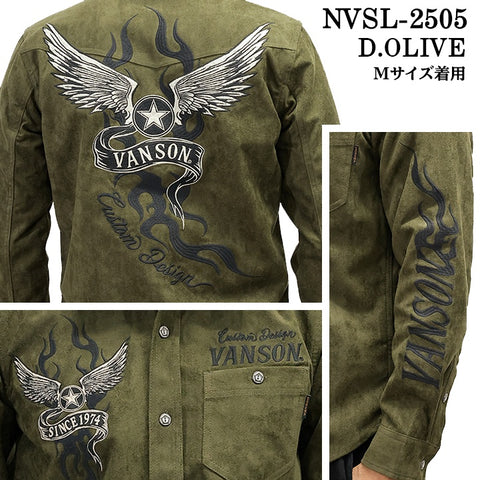 VANSON BONDING L/S SHIRT バンソン ボンディング 長袖シャツ nvsl-2505