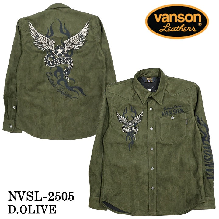 VANSON BONDING L/S SHIRT バンソン ボンディング 長袖シャツ nvsl-2505