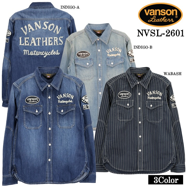 VANSON DENIM L/S SHIRT バンソン デニム 長袖シャツ nvsl-2601