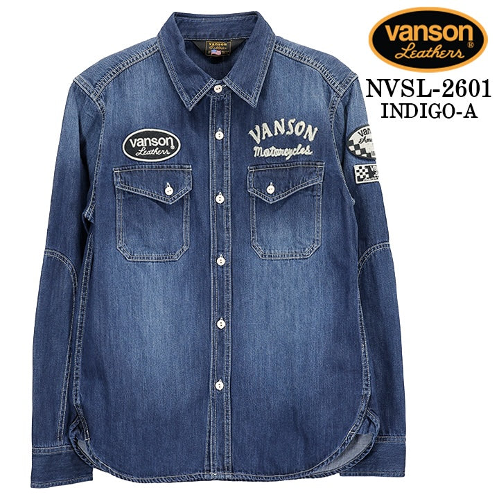 VANSON DENIM L/S SHIRT バンソン デニム 長袖シャツ nvsl-2601