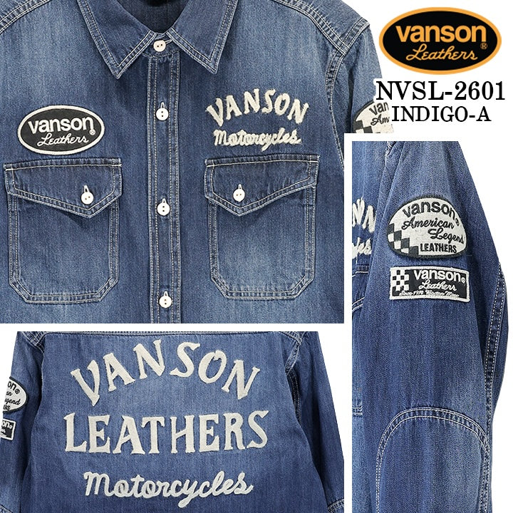 VANSON DENIM L/S SHIRT バンソン デニム 長袖シャツ nvsl-2601
