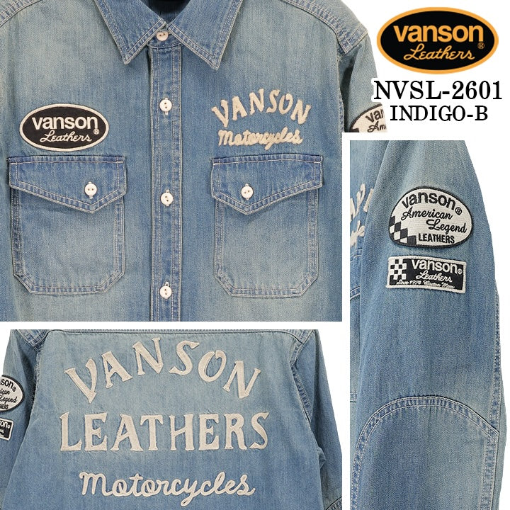 VANSON DENIM L/S SHIRT バンソン デニム 長袖シャツ nvsl-2601