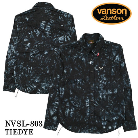 VANSON バンソン 長袖シャツ ワンポイントツイルシャツ nvsl-803-nc