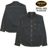 VANSON L/S SHIRT バンソン 長袖シャツ ワンポイント シャツ nvsl-803-r