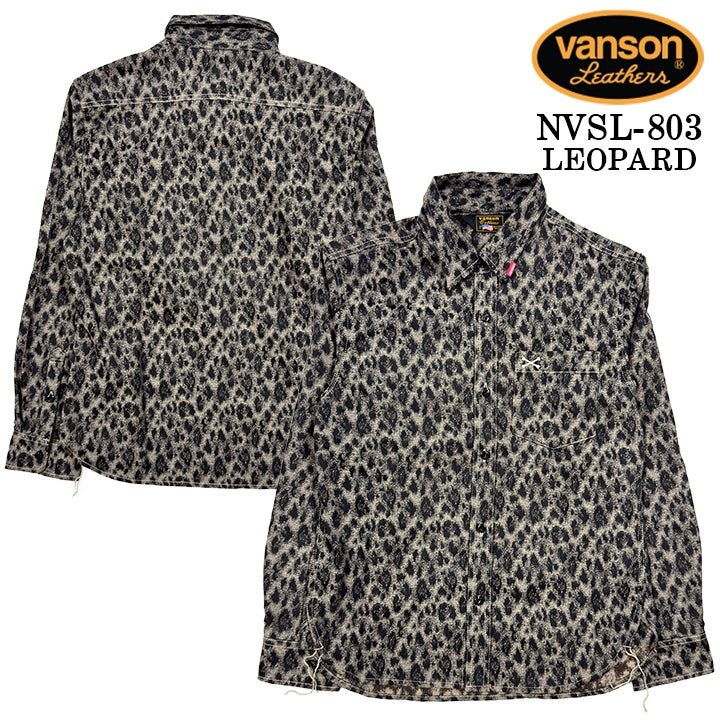 VANSON L/S SHIRT バンソン 長袖シャツ ワンポイント シャツ nvsl-803-r
