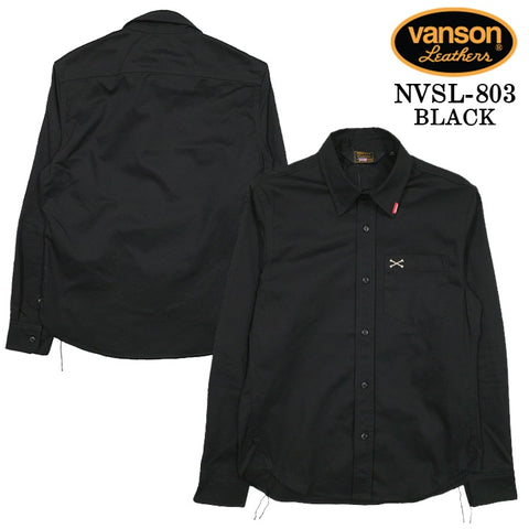 VANSON L/S SHIRT バンソン 長袖シャツ ワンポイント シャツ nvsl-803-r