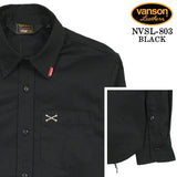 VANSON L/S SHIRT バンソン 長袖シャツ ワンポイント シャツ nvsl-803-r
