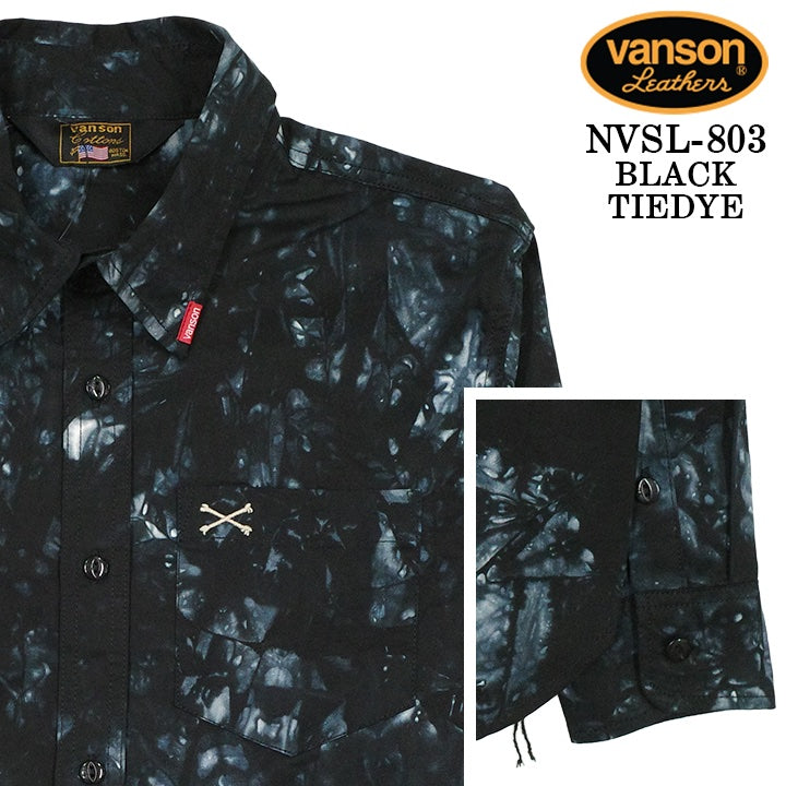 VANSON L/S SHIRT バンソン 長袖シャツ ワンポイント シャツ nvsl-803-r